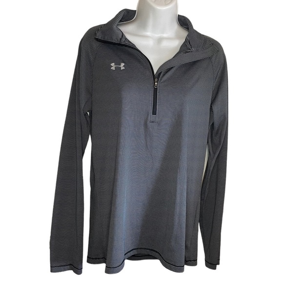 Under Armour Women's Microstripe 1/4 Zip long sleeve shirt pullover - Picture 2 of 12